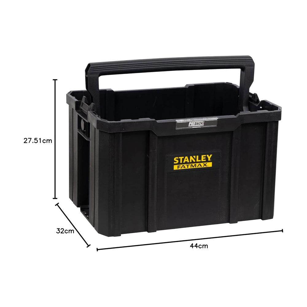 Stanley FatMax PRO-STACK Open Tote Tool Box Max Capacity 10kg 44 x 27.5 x 32cm 1-75-794 - Black