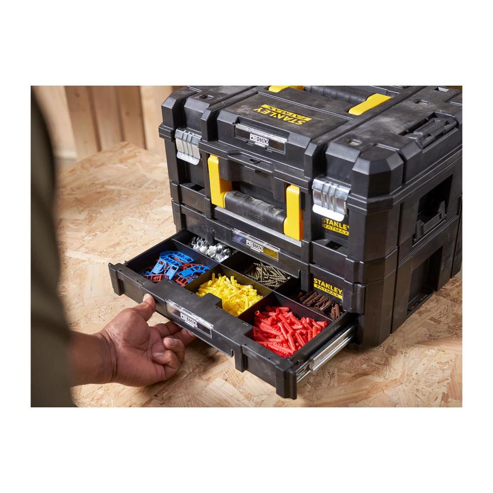 Stanley FatMax PRO-STACK Combo Kit Max Capacity 30kg Shallow Box & 7.5kg 2 Drawers 1-71-981 - Black