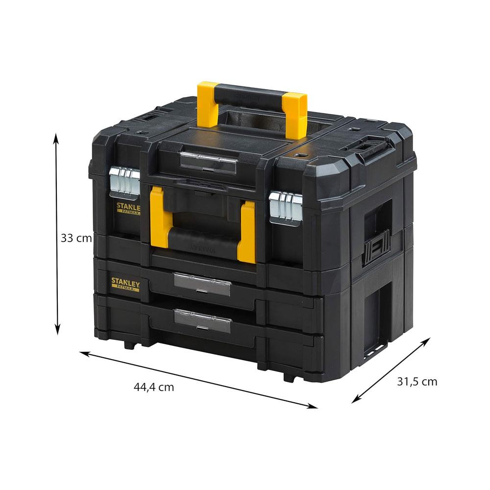 Stanley FatMax PRO-STACK Combo Kit Max Capacity 30kg Shallow Box & 7.5kg 2 Drawers 1-71-981 - Black