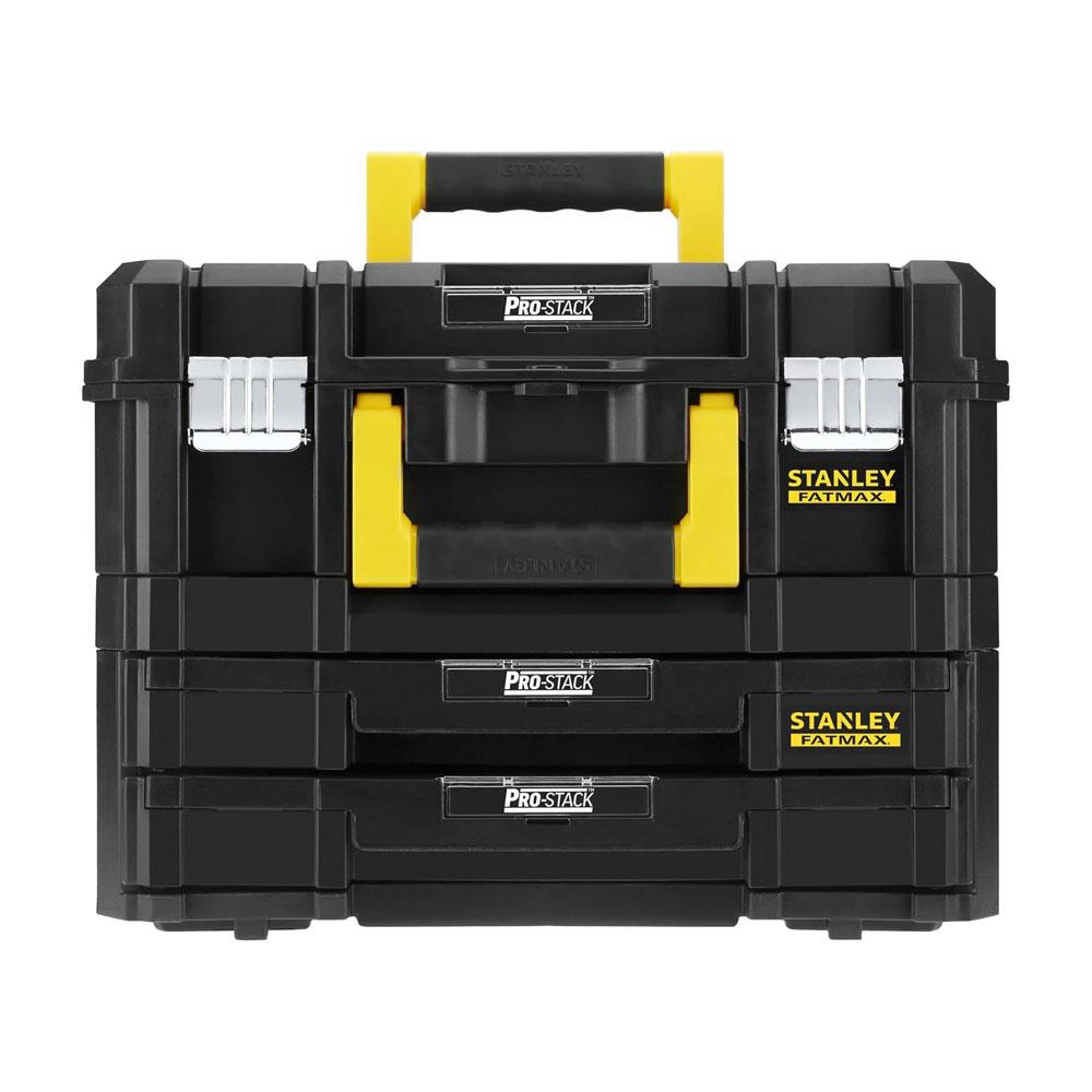 Stanley FatMax PRO-STACK Combo Kit Max Capacity 30kg Shallow Box & 7.5kg 2 Drawers 1-71-981 - Black