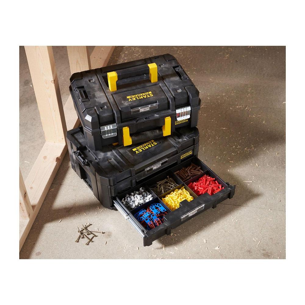 Stanley FatMax PRO-STACK Combo Kit Max Capacity 30kg Shallow Box & 7.5kg 2 Drawers 1-71-981 - Black