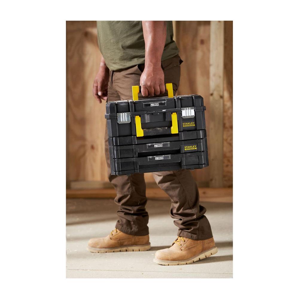 Stanley FatMax PRO-STACK Combo Kit Max Capacity 30kg Shallow Box & 7.5kg 2 Drawers 1-71-981 - Black