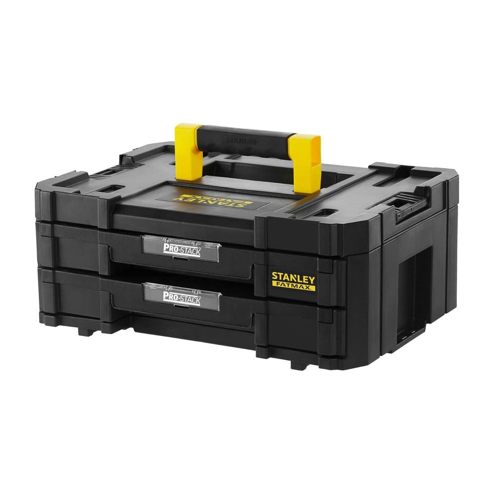 Stanley FatMax PRO-STACK 2 Shallow Drawers Tool Box Max Capacity 7.5kg 8.1 Litres 1-71-969 - Black Main image