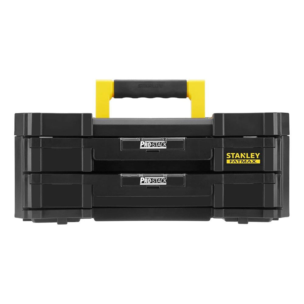 Stanley FatMax PRO-STACK 2 Shallow Drawers Tool Box Max Capacity 7.5kg 8.1 Litres 1-71-969 - Black