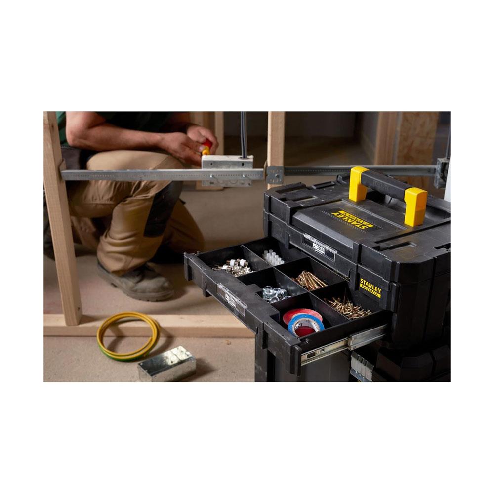 Stanley FatMax PRO-STACK 2 Shallow Drawers Tool Box Max Capacity 7.5kg 8.1 Litres 1-71-969 - Black