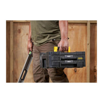 Stanley FatMax PRO-STACK 2 Shallow Drawers Tool Box Max Capacity 7.5kg 8.1 Litres 1-71-969 - Black