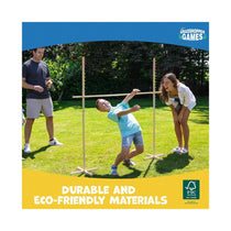 Grasshopper Games Wooden Limbo Set For Kids And Adults With Carry Bag - Brown