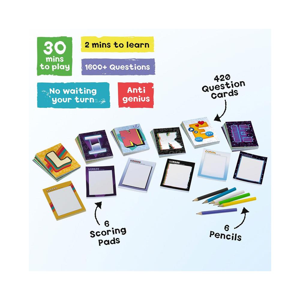 John Adams Ideal Linkee Generations The Party Quiz Trivia Game ! Six Decades Four Questions One Big Link - Multicolour