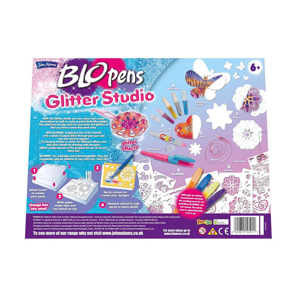 John Adams Blopens Glitter Studio Create Glittery Airbrush Pictures And Decorations - Multicolour