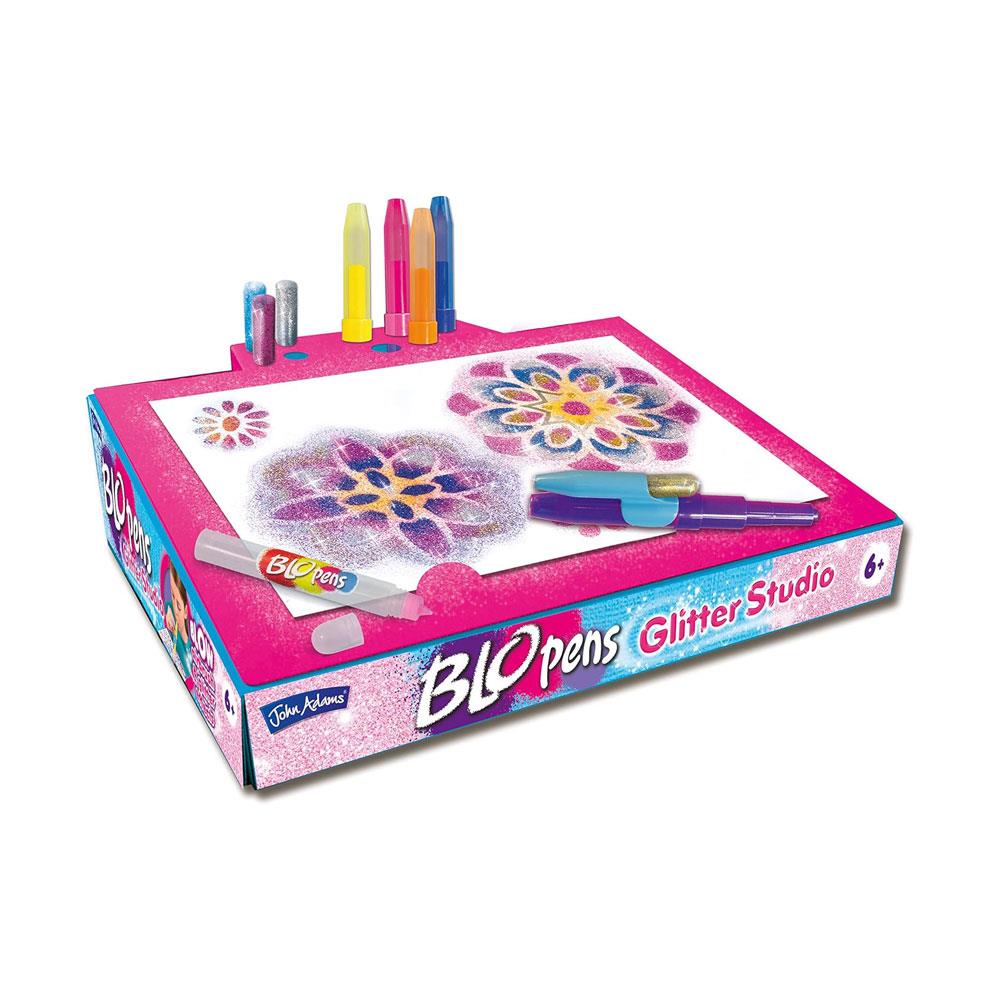 John Adams Blopens Glitter Studio Create Glittery Airbrush Pictures And Decorations - Multicolour
