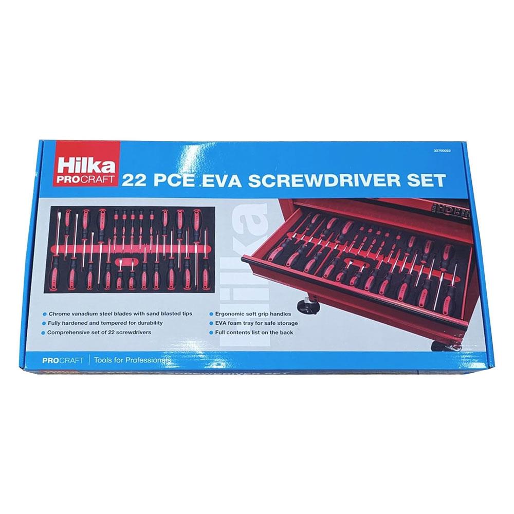 Hilka EVA Screwdriver Set Chrome Vanadium Steel 22 Piece - Red/Black Main image