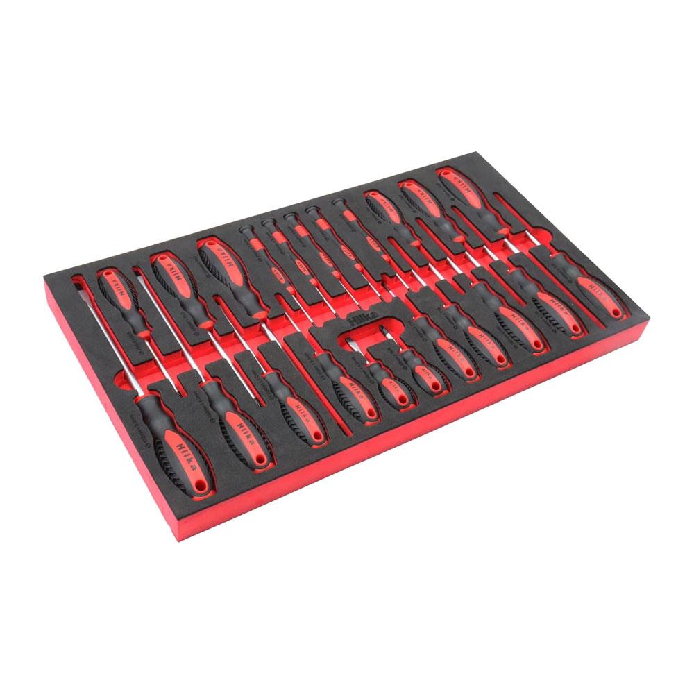 Hilka EVA Screwdriver Set Chrome Vanadium Steel 22 Piece - Red/Black