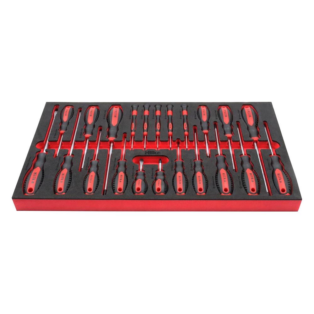 Hilka EVA Screwdriver Set Chrome Vanadium Steel 22 Piece - Red/Black