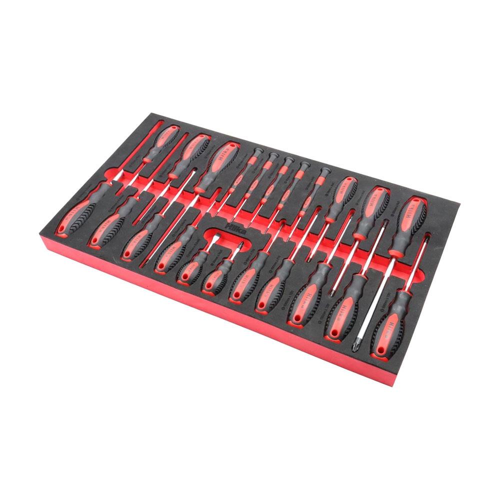 Hilka EVA Screwdriver Set Chrome Vanadium Steel 22 Piece - Red/Black