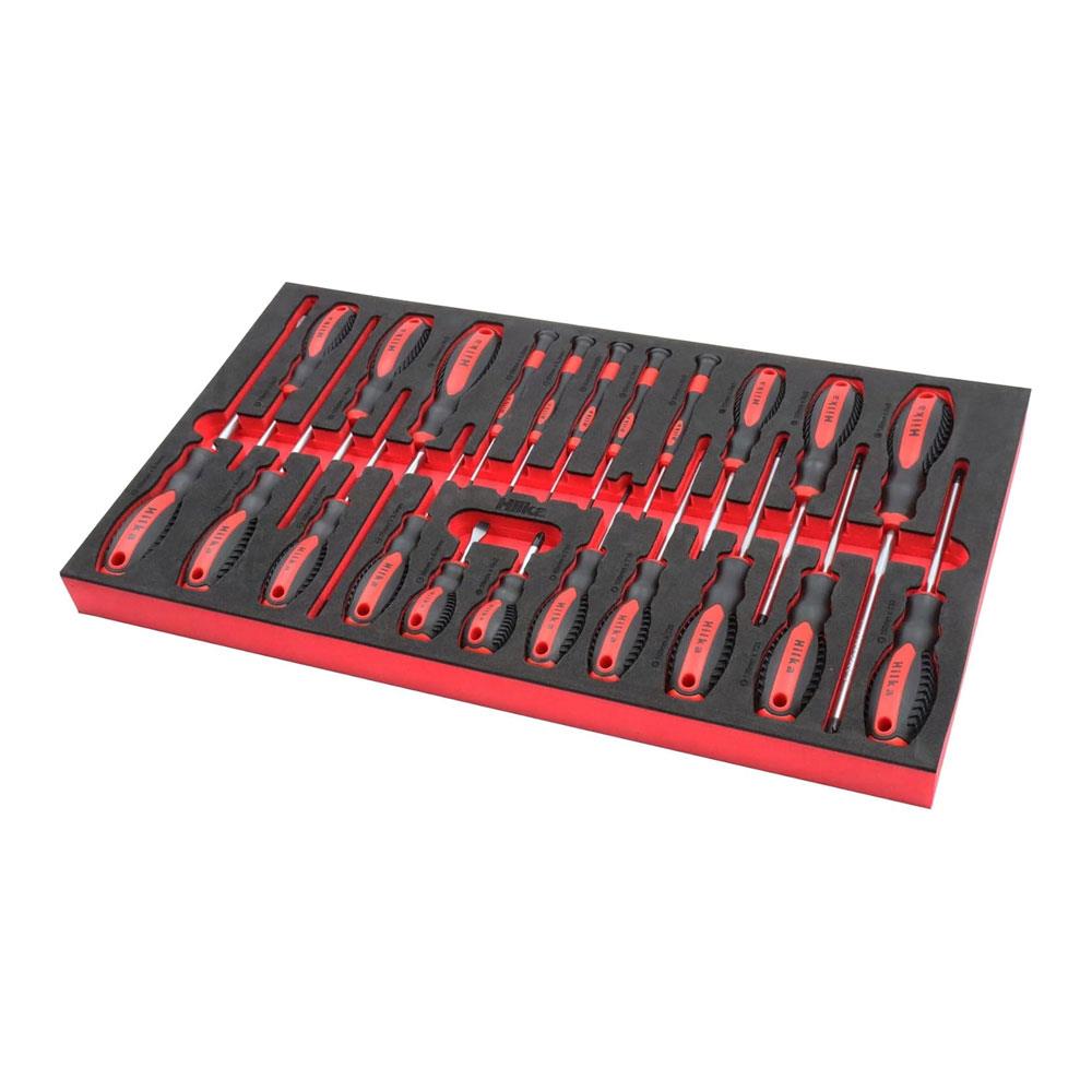 Hilka EVA Screwdriver Set Chrome Vanadium Steel 22 Piece - Red/Black