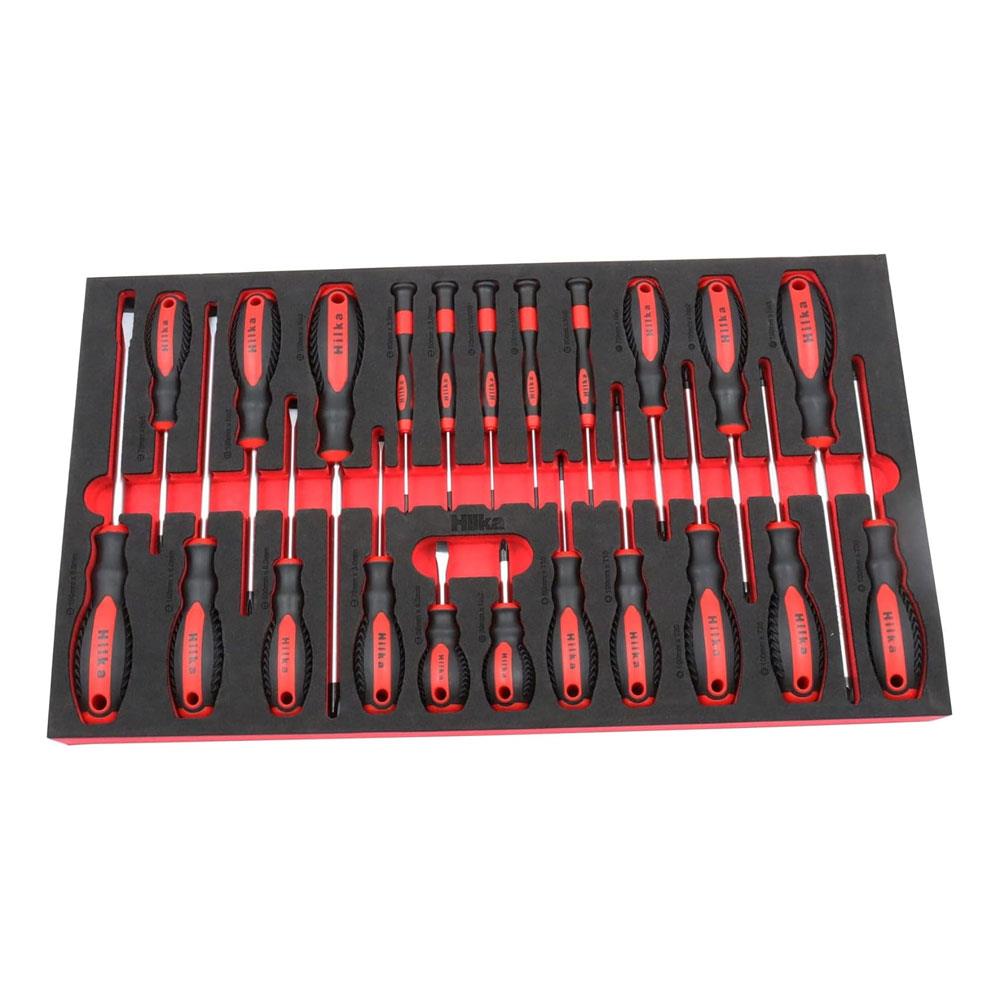 Hilka EVA Screwdriver Set Chrome Vanadium Steel 22 Piece - Red/Black