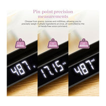 Tower Good Food Electronic Kitchen Scale Voice Control LED Display USB 15kg Capacity - Silver/Black