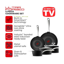 Tower SmartStart Ultra Forged Cookware Set 5 Piece - Black