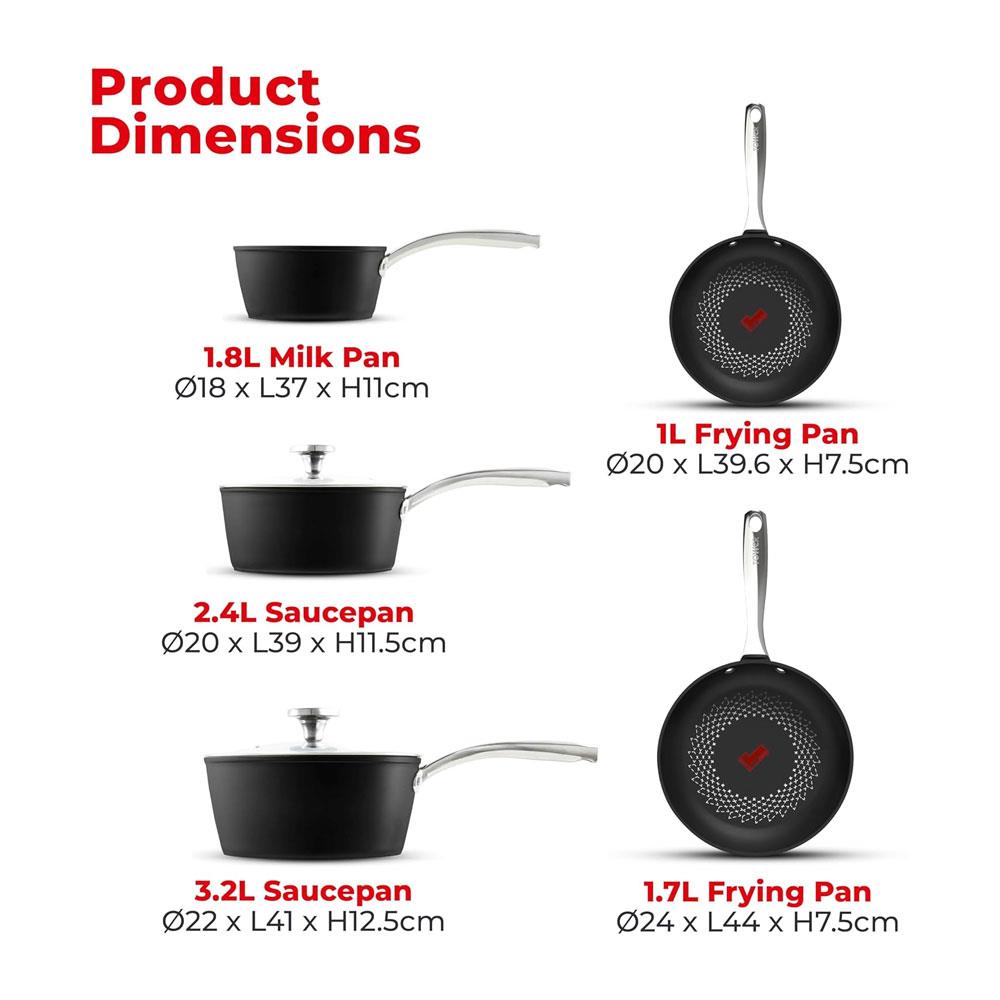 Tower SmartStart Ultra Forged Cookware Set 5 Piece - Black