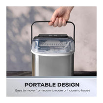 Daewoo Portable Ice Maker 12kg 9 Bullet Cubes In 6 Minutes 2 Size Options 130W - Silver