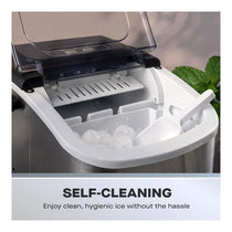 Daewoo Portable Ice Maker 12kg 9 Bullet Cubes In 6 Minutes 2 Size Options 130W - Silver