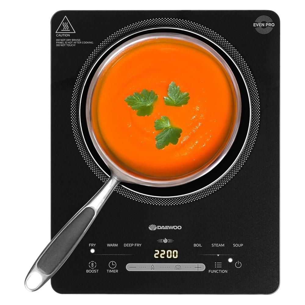 Daewoo Single Induction Hob With 6 Cooking Presets 2200W - Black
