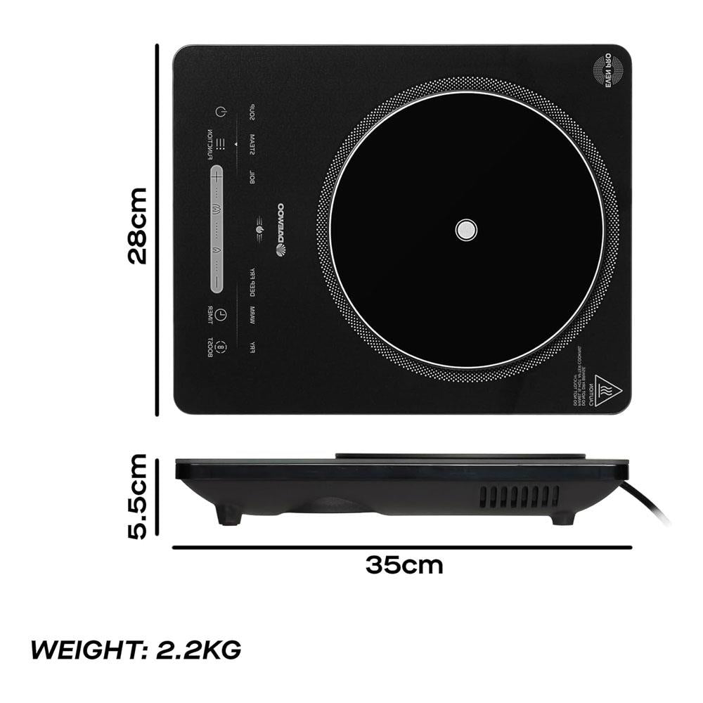 Daewoo Single Induction Hob With 6 Cooking Presets 2200W - Black Secondary image