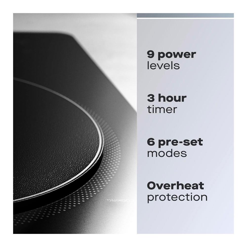Daewoo Single Induction Hob With 6 Cooking Presets 2200W - Black