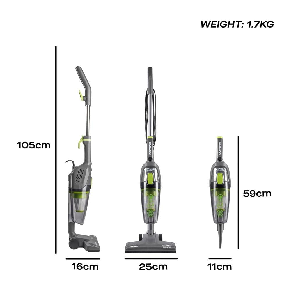 Daewoo Tornado Essential 2-In-1 Corded Upright And Handheld Vacuum Cleaner 600W - Grey Secondary image