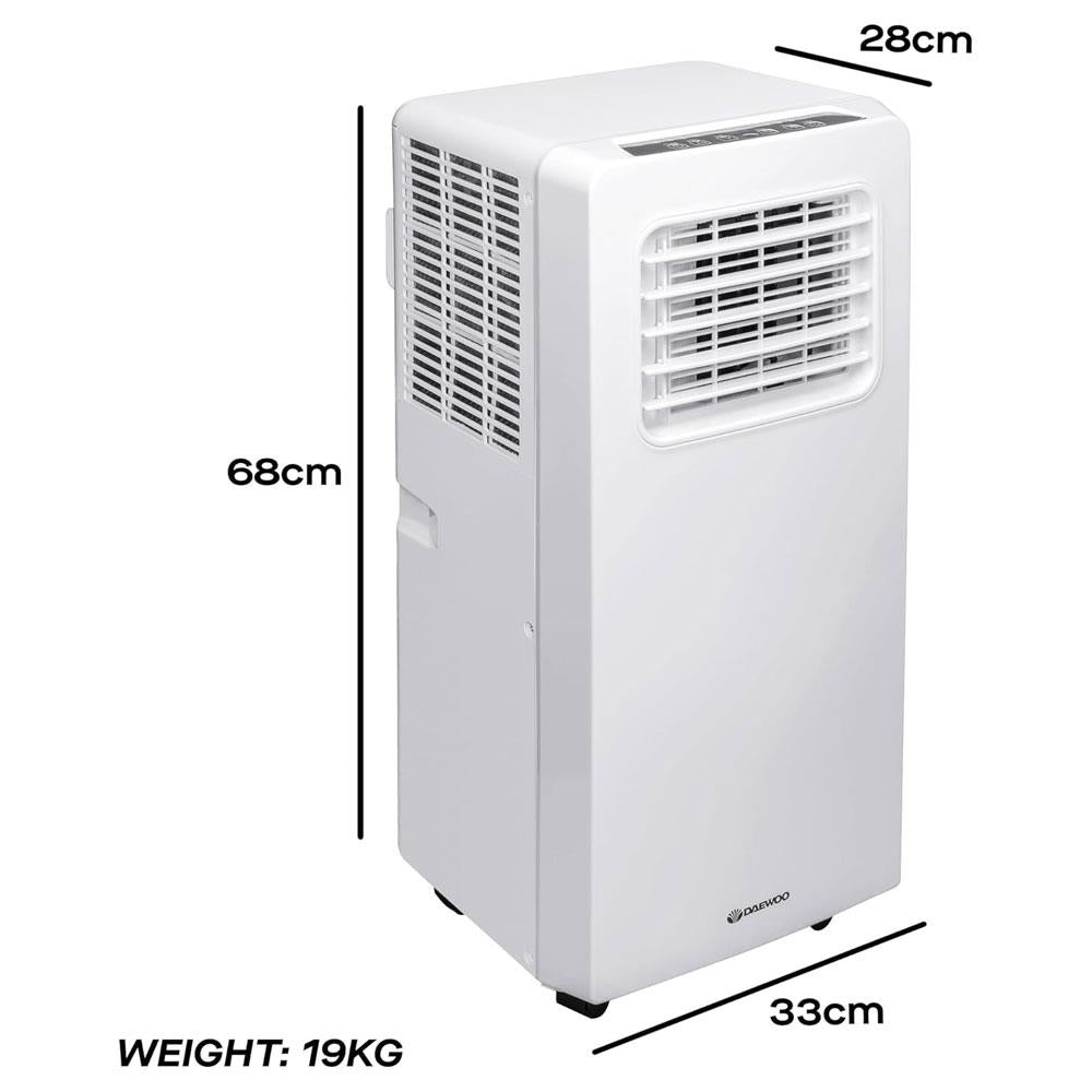 Daewoo 3-In-1 Smart Wi-Fi Portable Air Conditioner With Fan & Dehumidifier 9000 BTU 1000W - White Secondary image