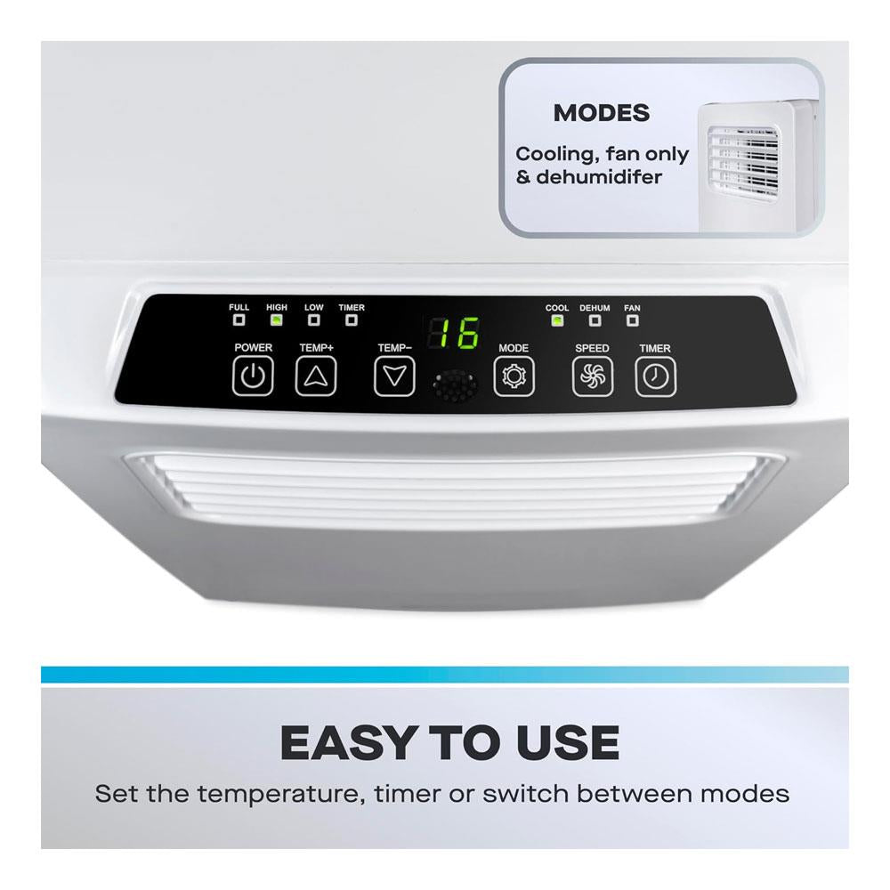 Daewoo 3-In-1 Smart Wi-Fi Portable Air Conditioner With Fan & Dehumidifier 9000 BTU 1000W - White