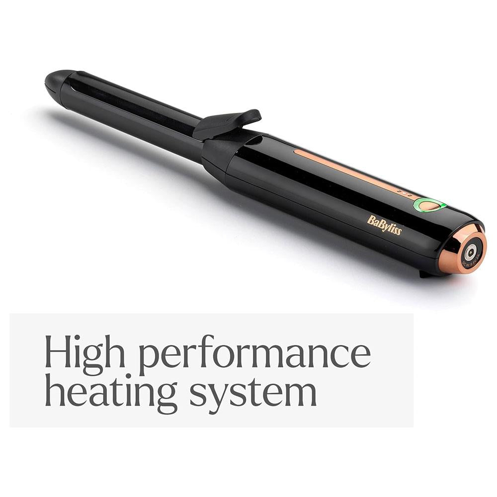 BaByliss 9000 Cordless Curling Tong Large 28mm Barrel 3 Temperature Settings - Black