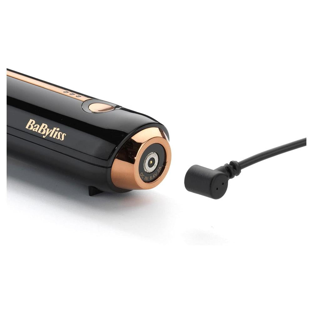 BaByliss 9000 Cordless Hot Brush High-Performance Styling Curling Tongs Large 30mm Barrel - Black