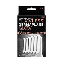 Finishing Touch Flawless Dermaplane Glow Replacement Heads 6 Pack - White