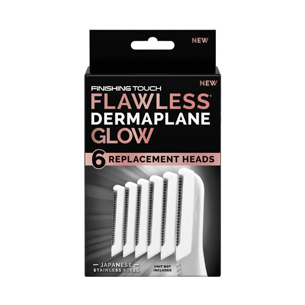 Finishing Touch Flawless Dermaplane Glow Replacement Heads 6 Pack - White