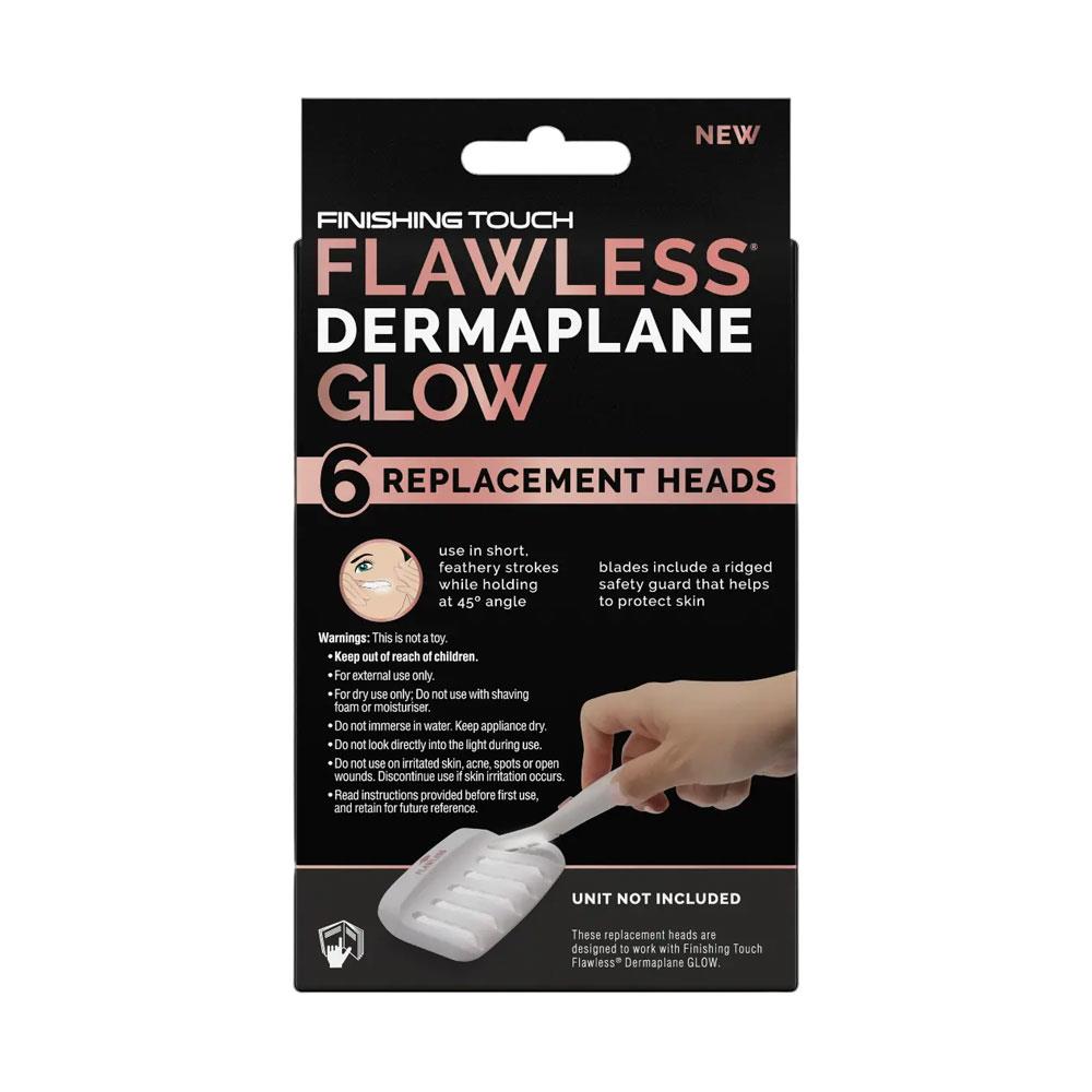 Finishing Touch Flawless Dermaplane Glow Replacement Heads 6 Pack - White