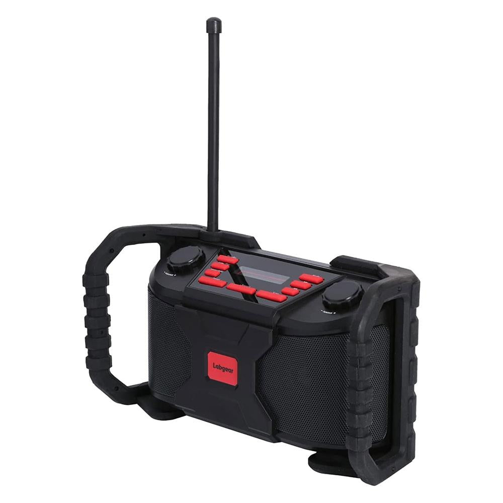 Labgear Worksite DAB/DAB+ & FM Radio Rugged Water-Resistant Bluetooth Speaker LED Display - Red/Black Main image