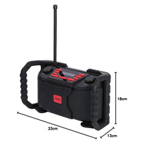Labgear Worksite DAB/DAB+ & FM Radio Rugged Water-Resistant Bluetooth Speaker LED Display - Red/Black