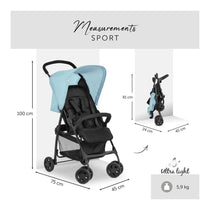 Hauck Sport Practical Everyday Pushchair With Raincover XL Storage Basket - Blue