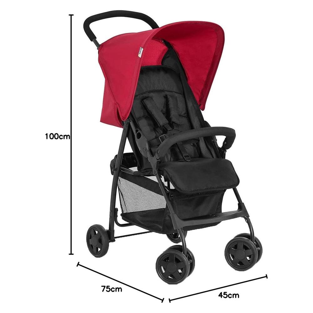 Hauck Sport Practical Everyday Pushchair With Raincover XL Storage Basket - Red Secondary image