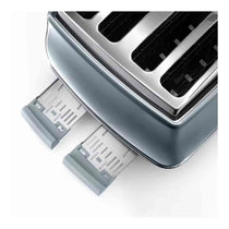Delonghi Icona Metallics 4 Slice Toaster Stainless Steel 1800W - Azure