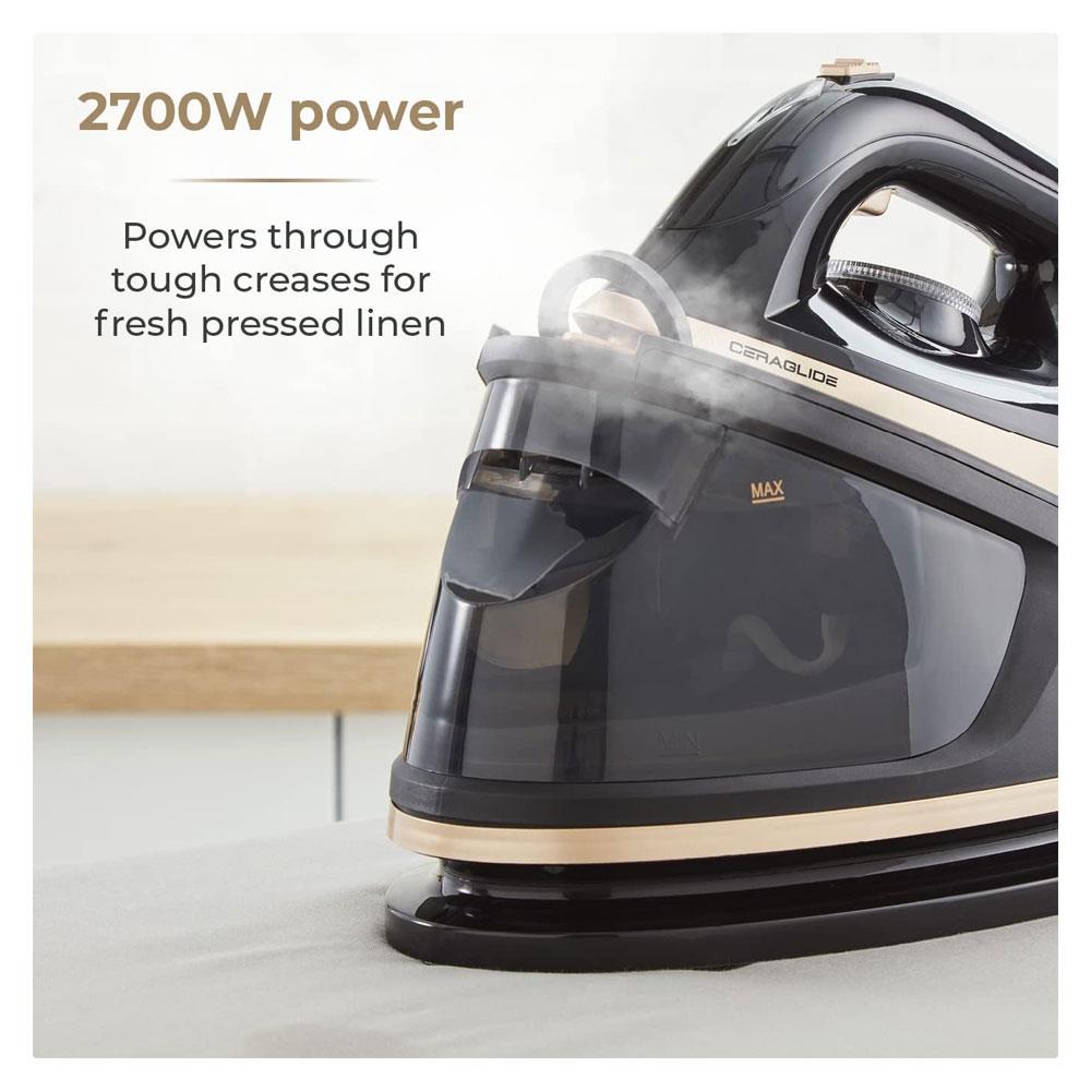 Tower Ceraglide Steam Generator Iron 2700W 1.2 Litres - Champagne Gold & Black