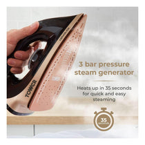 Tower Ceraglide Steam Generator Iron 2700W 1.2 Litres - Champagne Gold & Black