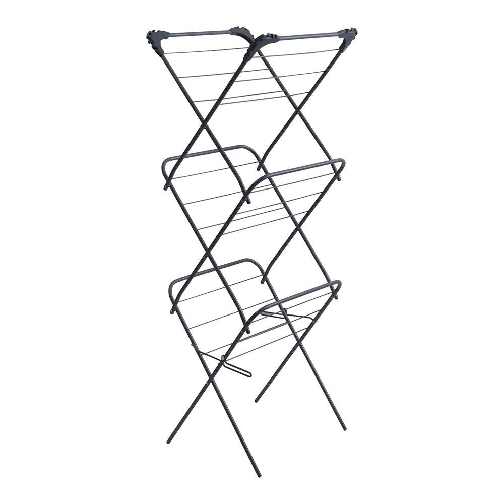 OurHouse Slimline 3-Tier Clothes Airer Dryer 12m Drying Space 15kg Capacity - Grey Main image
