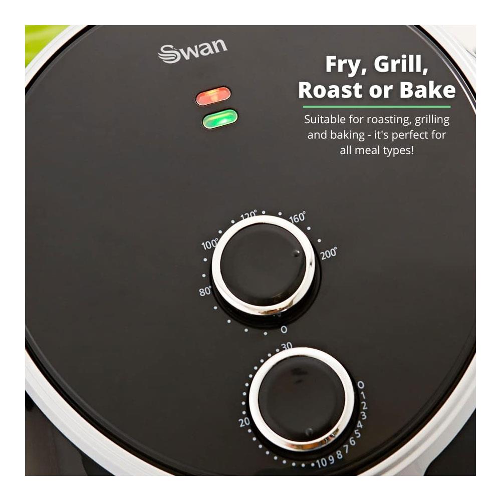 Swan Manual Air Fryer Rapid Air Circulation 1400W 4 Litres - Black
