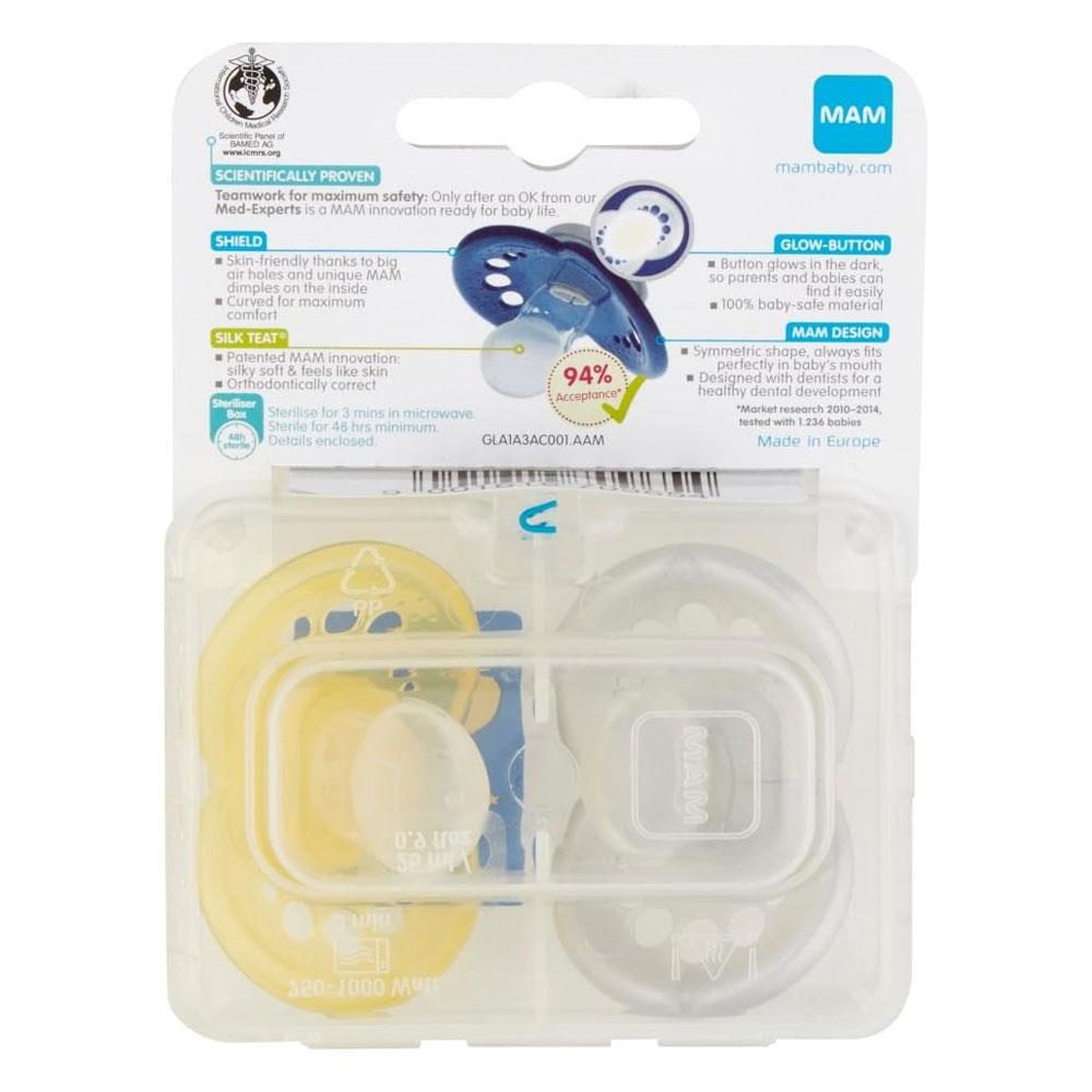 MAM Night Silicone Soothers 12+ Months - Glows In The Dark Secondary image