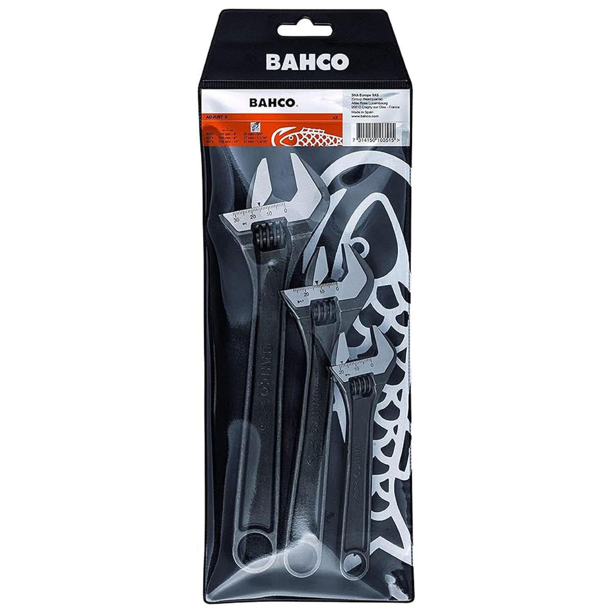 Bahco Adjustable Spanner Wrench Set - 3 Piece