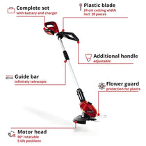 Einhell GE-CT 18 Li Kit Power X-Change 18V Cordless Lawn Trimmer With Battery And Charger - Red & Black