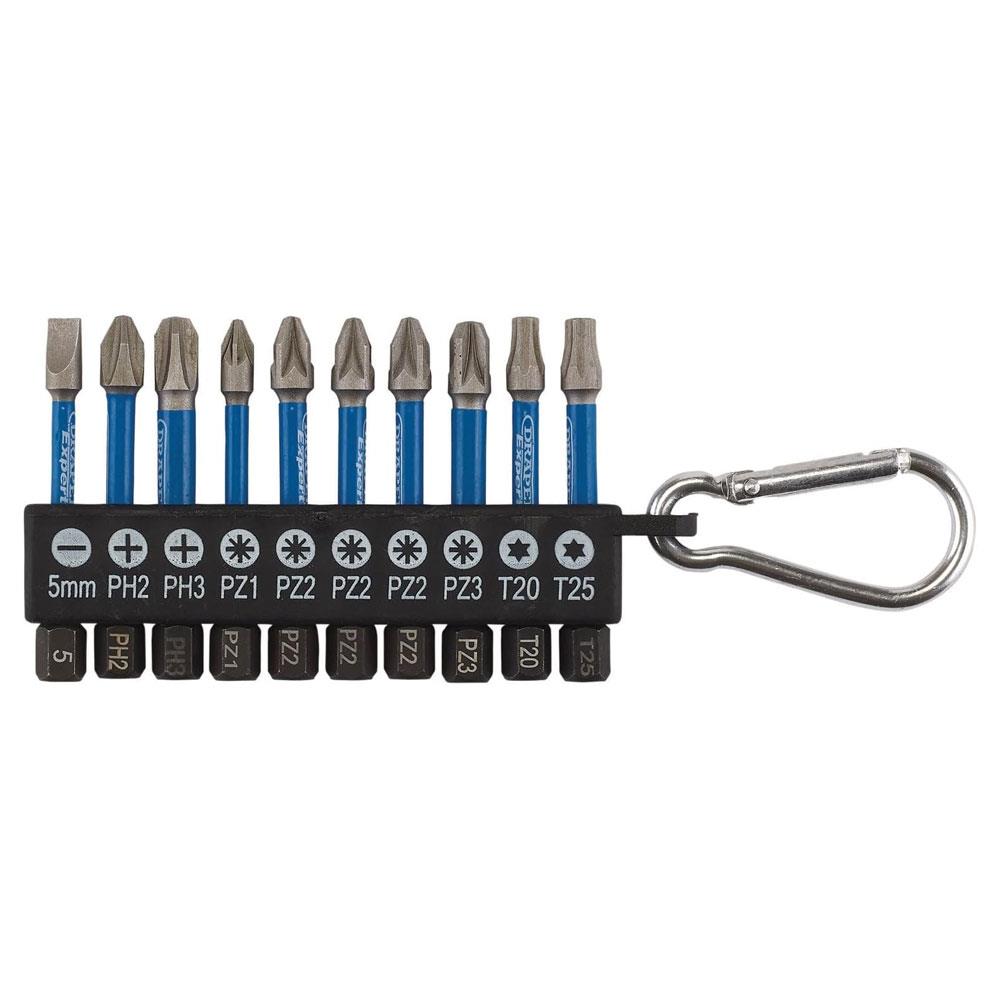Draper Impact Rated Screwdriver Bit Set 50mm - 10 Piece