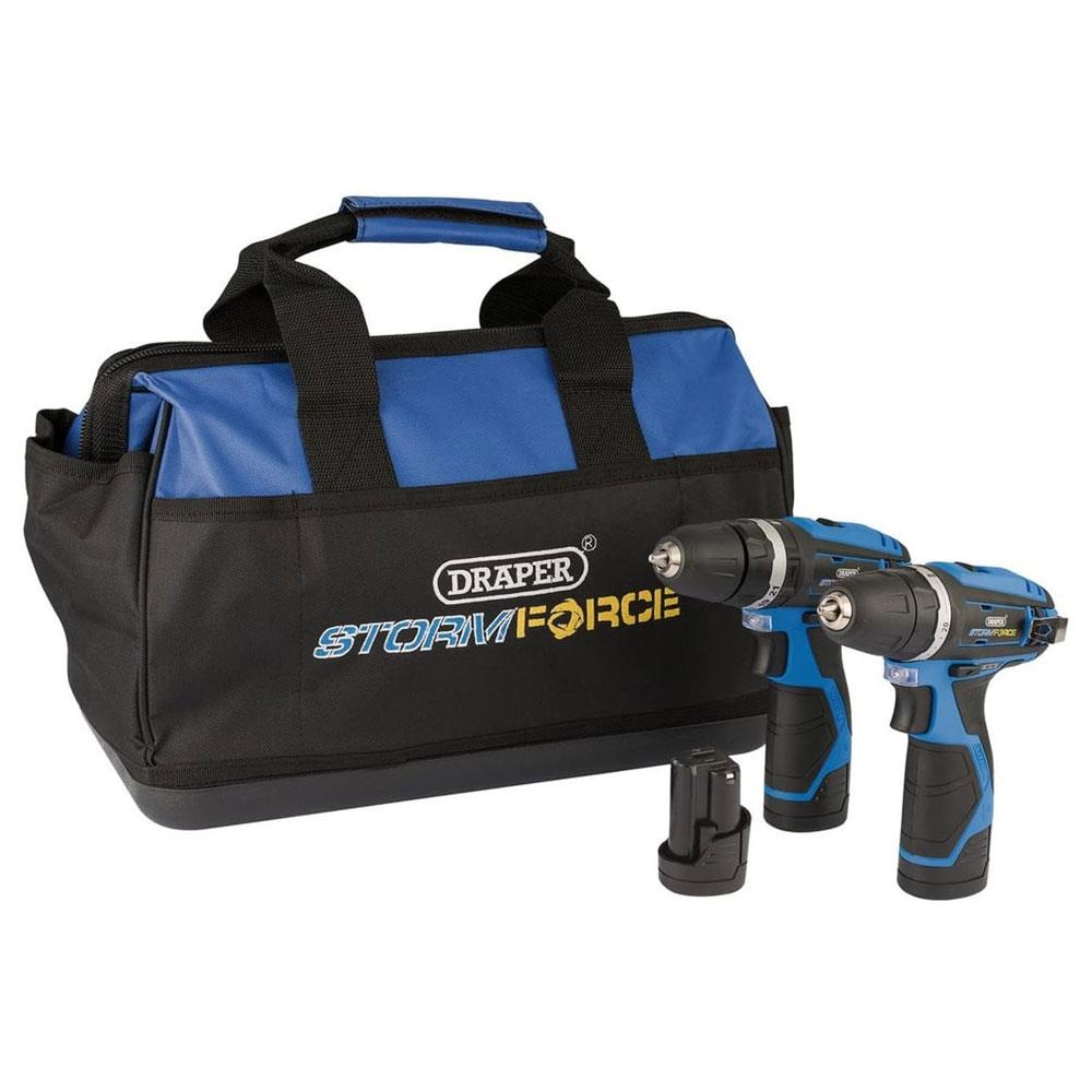 Draper Storm Force 10.8V Power Interchange Combi Drill & Rotary Drill Twin Kit 3 x 1.5Ah Batteries 1 x Charger 1 x Bag Secondary image